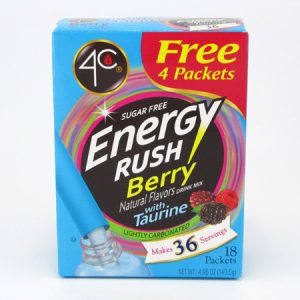 4C Totally light to go drink mix - Energy rush Berry front of box image