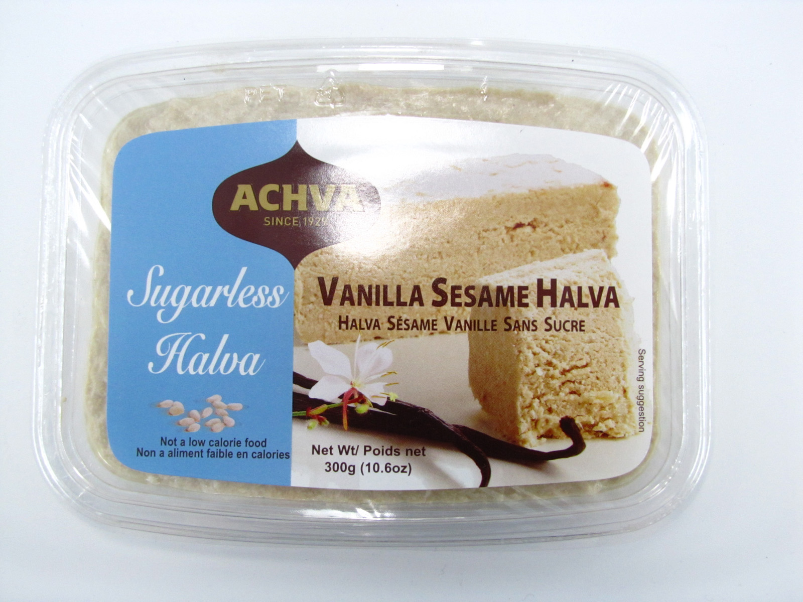 Achva Vanilla Sesame Halva Top of Container Image Achva Vanilla Sesame Halva Top of Container Image