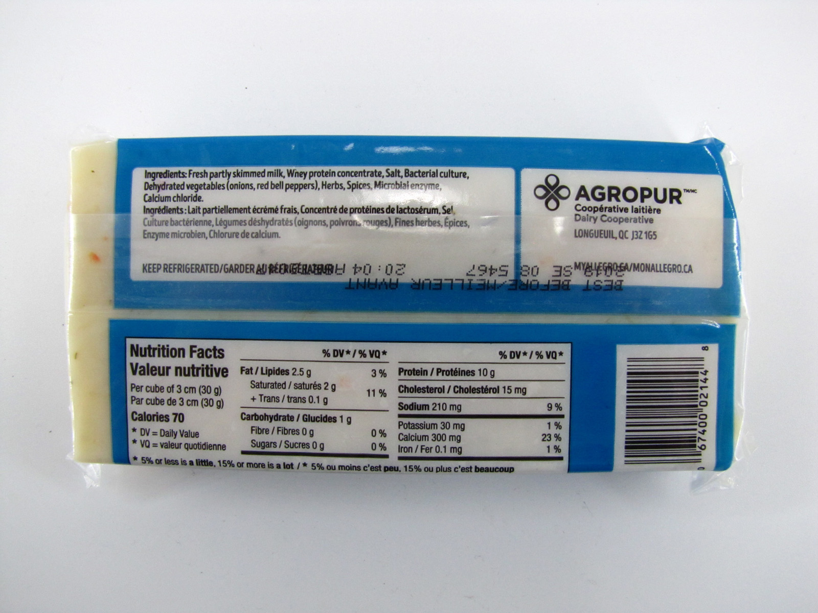 Allegro cheese - Herbs & Spices back image Allegro cheese - Herbs & Spices back image