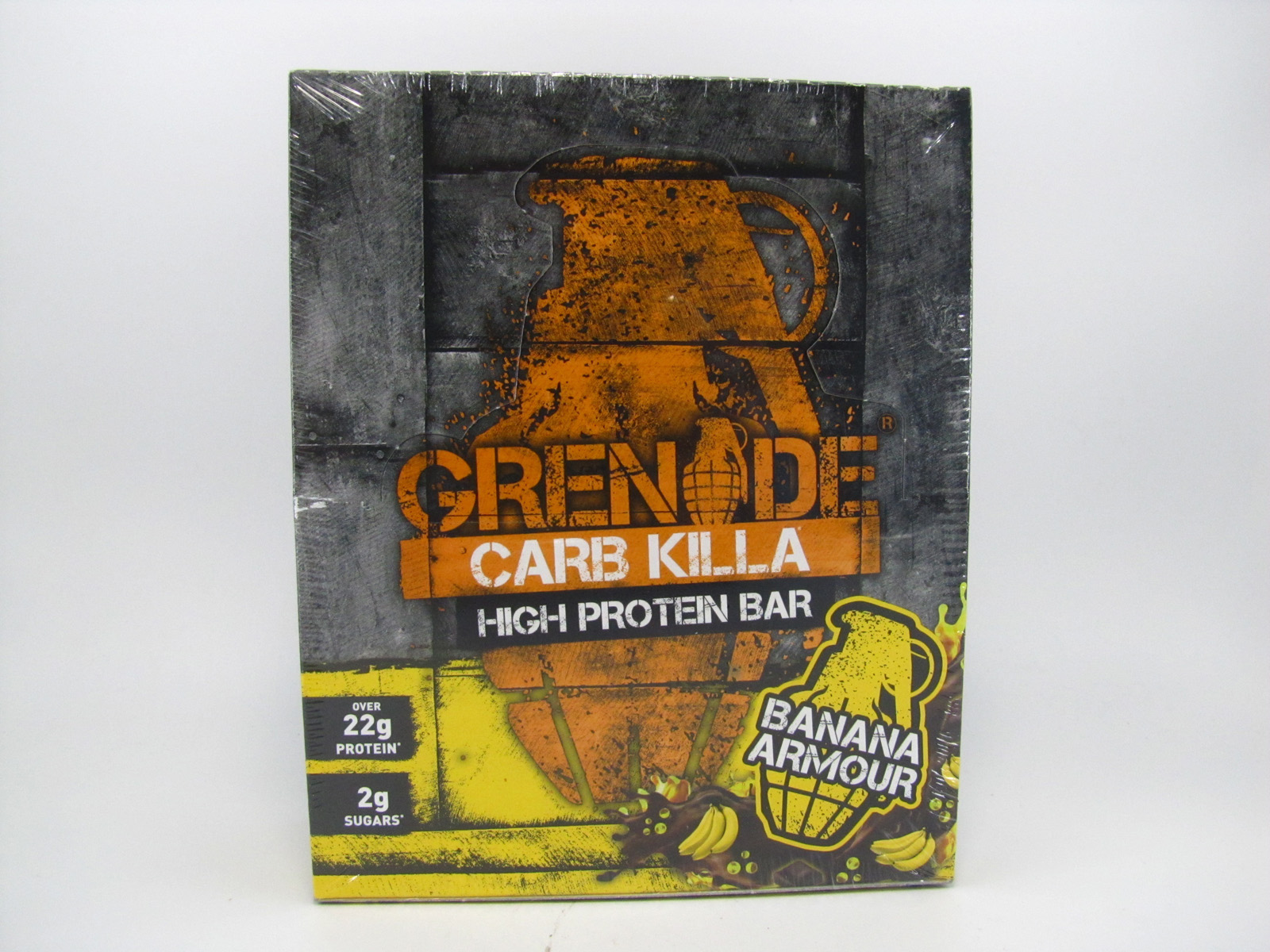 Grenade Carb Killa Protein Bar - Banana Armour Box of 12 - front view