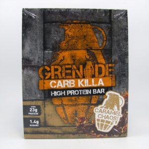 Grenade Carb Killa Protein Bar - Caramel Chaos Box of 12 - front view