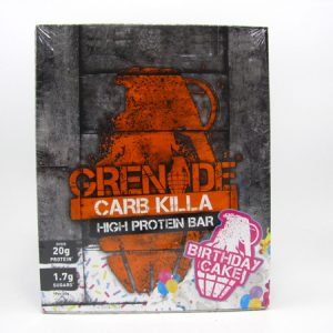 Grenade Carb Killa Protein Bar - Birthday Cake Box of 12 - front view