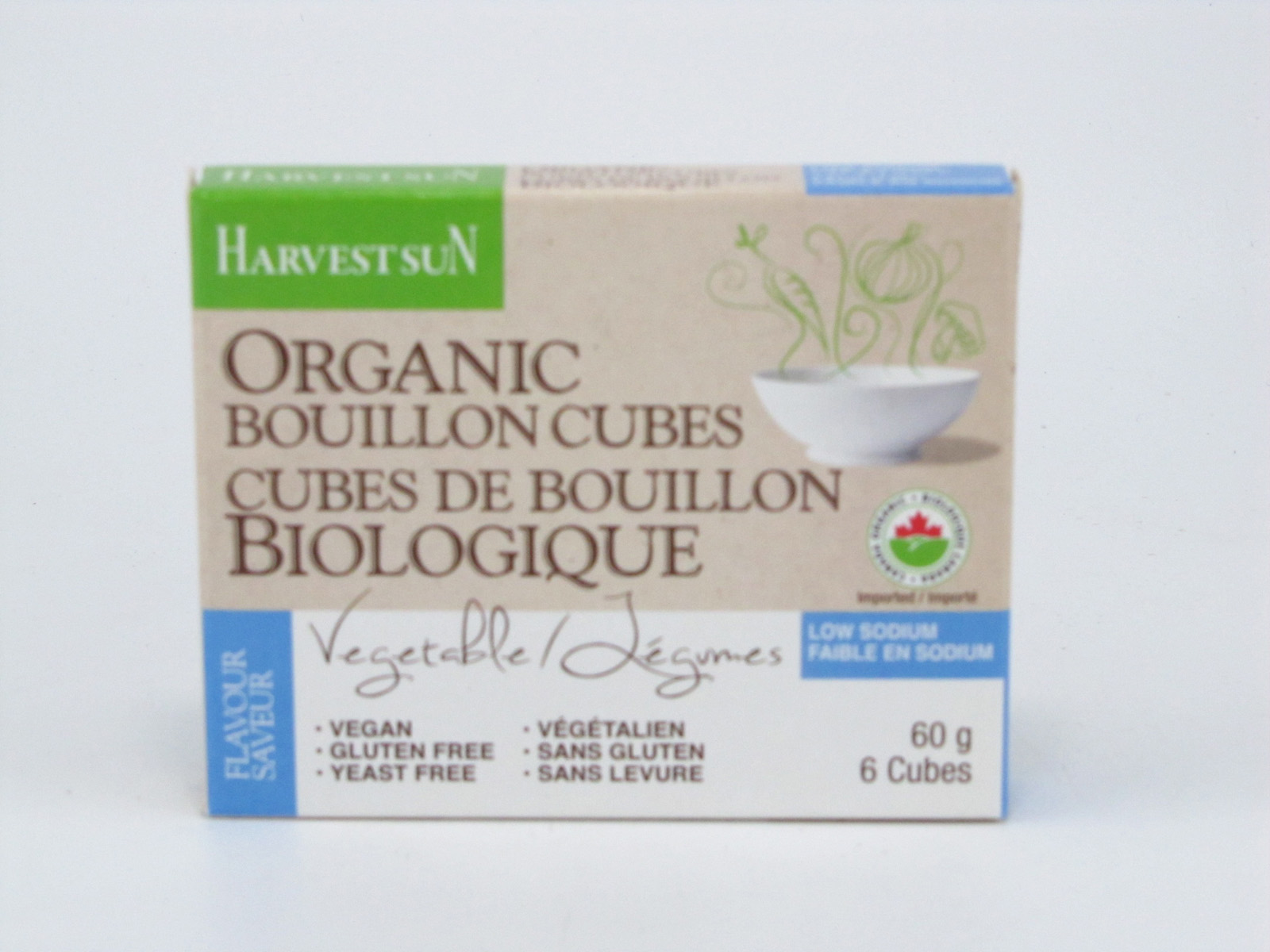Organic Vegetable Bouillon Cubes - front view Organic Vegetable Bouillon Cubes - front view