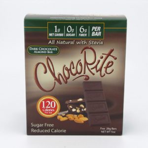 Chocorite Bar (Five 28g ) - Dark Chocolate Almond - front view