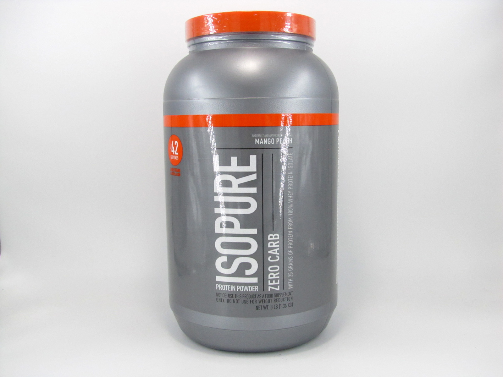 Isopure Whey Protein Shake (3lb)- Mango Peach - front view