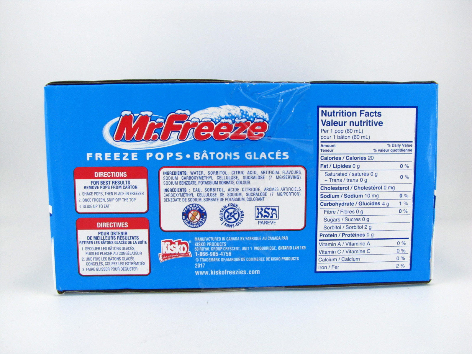 Mr. Freeze Freezies 45x60 ml - back view Mr. Freeze Freezies 45x60 ml - back view