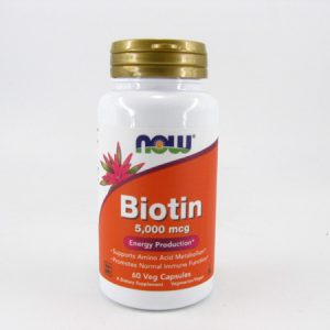 Now - Biotin 5000 mcg (60 capsules) - front view