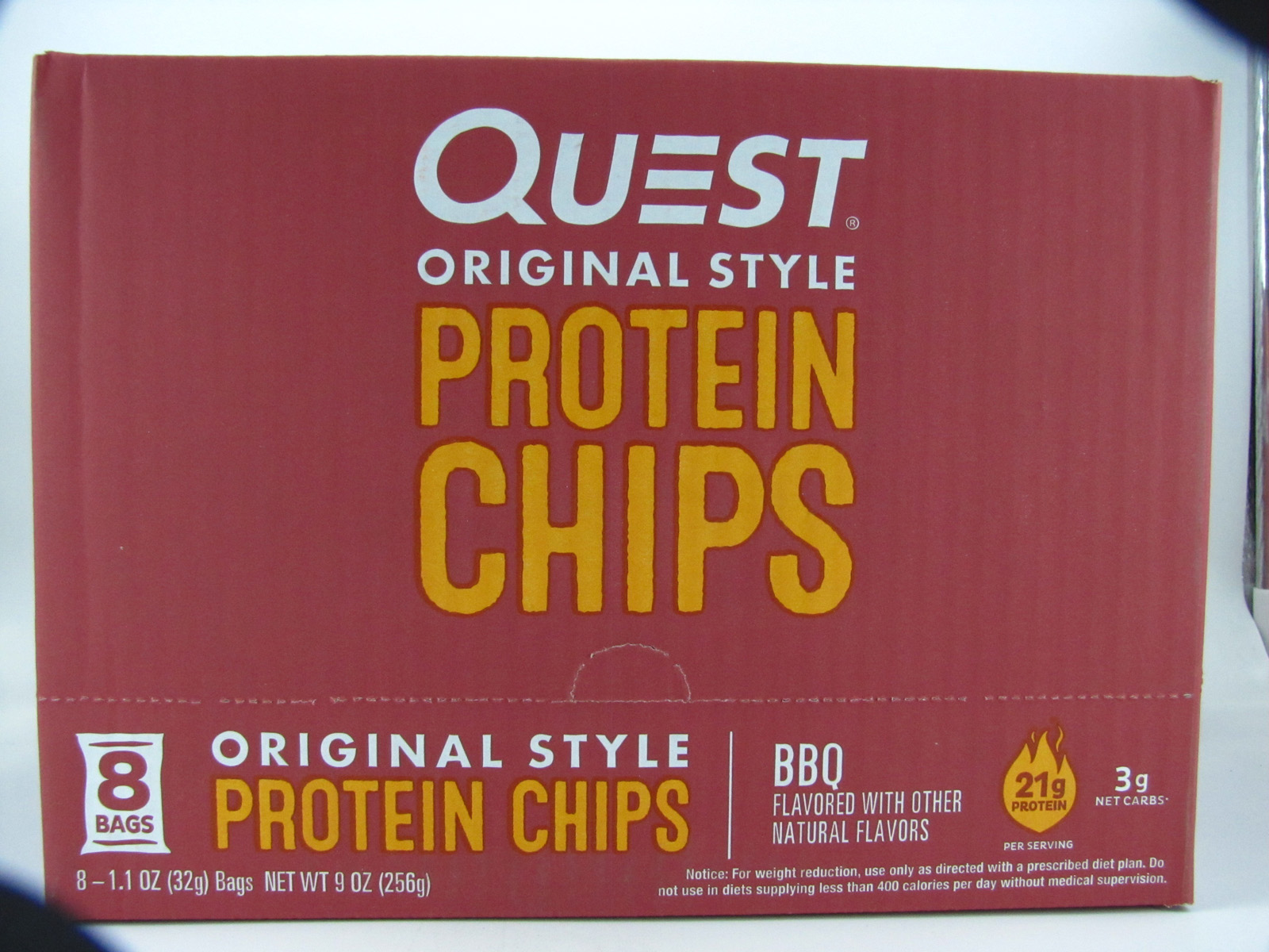 Quest Protein Chips - BBQ Box of 8 - front view
