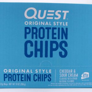 Quest Protein Chips - Cheddar & Sour Cream Box of 8 - front view