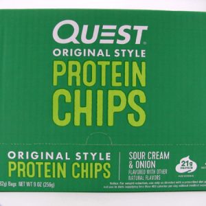 Quest Protein Chips - Sour Cream & Onion Box of 8 - front view
