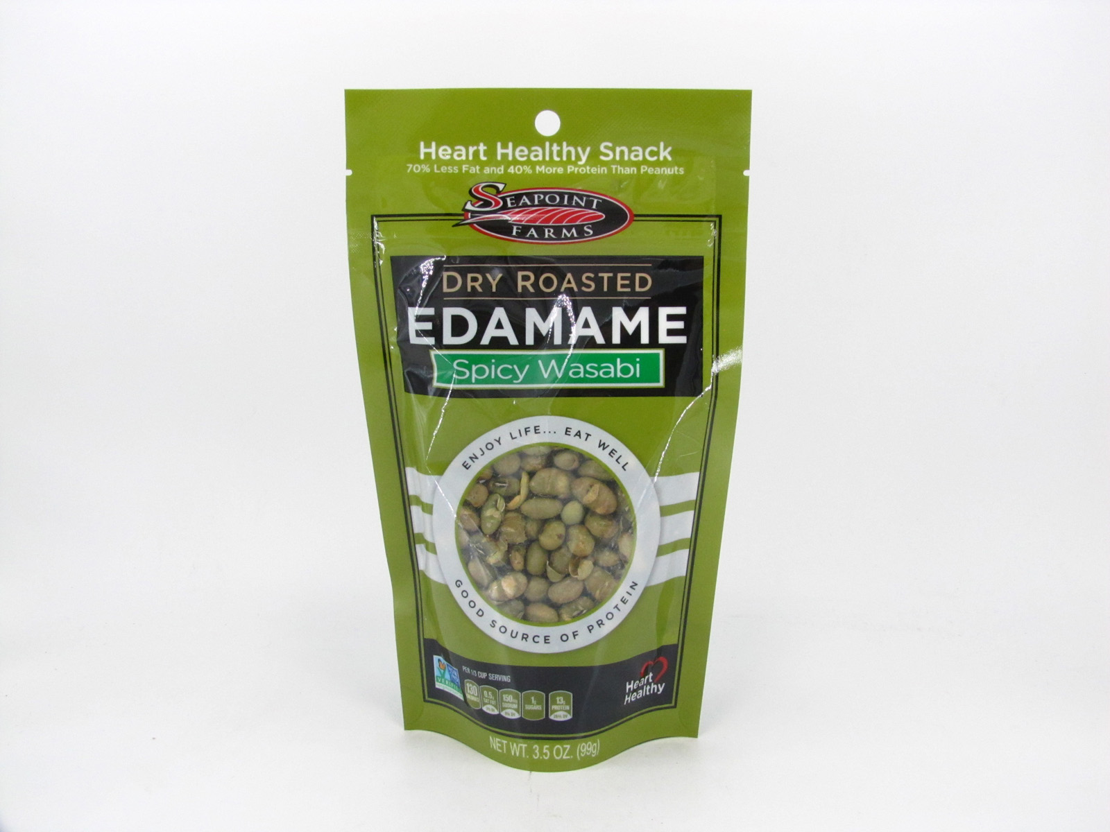 Dry Roasted Edamame - Spicy Wasabi - front view Dry Roasted Edamame - Spicy Wasabi - front view